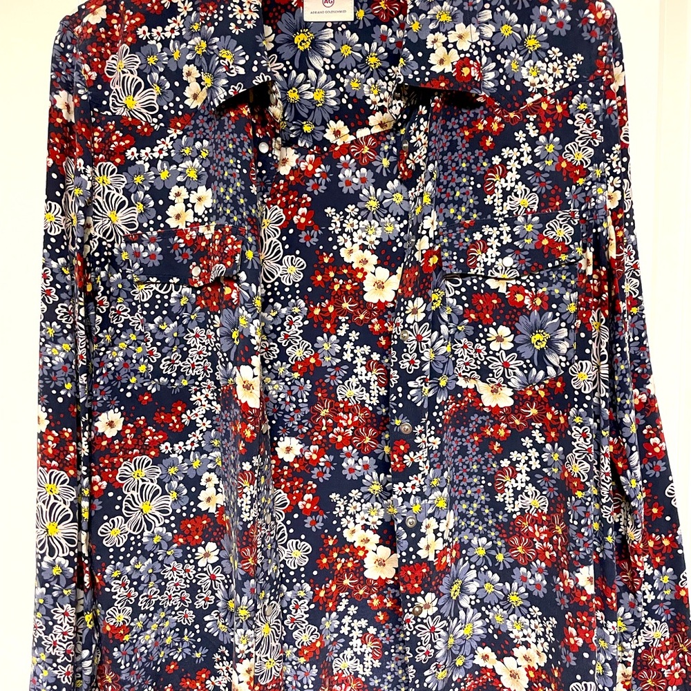 Adriano Goldschmied silk blouse shirt medium